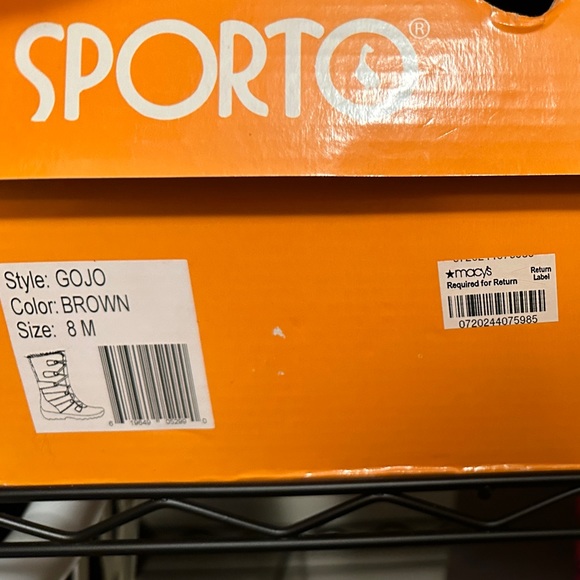 Sporto winter boots, waterproof, size 8, brown with pom pom laces - Picture 1 of 3